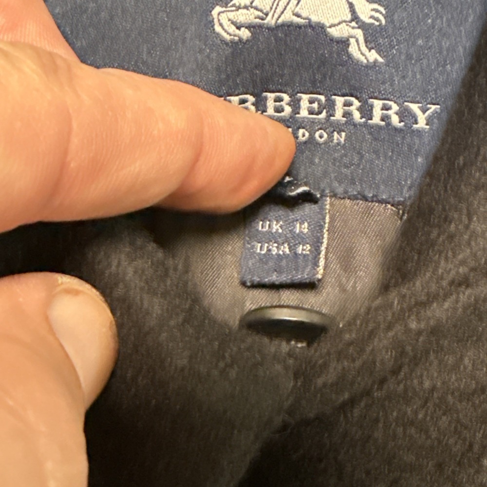 Burberry London Asymmetrical Wool Maxi Trench Coat 100% Cashmere Sz US 12 Flaws - Picture 5 of 16